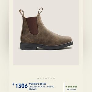 Blundstone 1306 - Women’s Rustic Brown Dress Boots - Size 8 (fits 8-8.5)